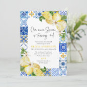 ブルータイルレモンイタリアン70th誕生日パーティー 招待状 (スタンド正面)