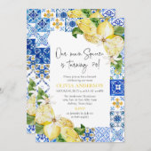 ブルータイルレモンイタリアン70th誕生日パーティー 招待状 (正面/裏面)