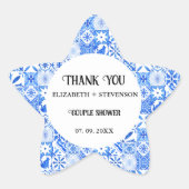 ブルータイルレモンカップルのシャワー感謝していユーザ 星シール (正面)