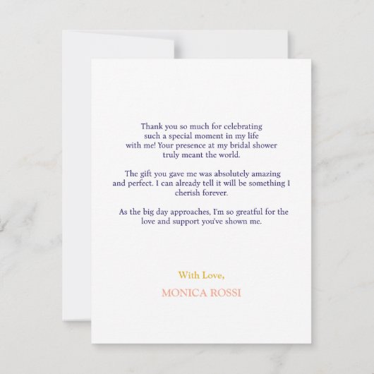 ブルータイルレモングラツィエミルブライダルシャワー サンキューカード (裏面)