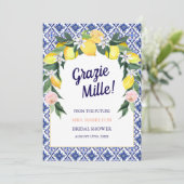 ブルータイルレモングラツィエミルブライダルシャワー サンキューカード (スタンド正面)