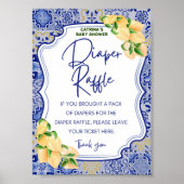 ブルータイルレモンシトラス赤ちゃんシャワーサイン ポスター (正面)