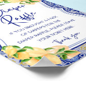 ブルータイルレモンシトラス赤ちゃんシャワーサイン ポスター (角)