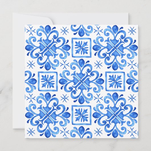 ブルータイルレモンズブーゲンビリア地中海の 招待状 (裏面)