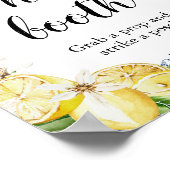 ブルータイルレモンフォトブースブライダルシャワー看板 ポスター (角)