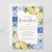 ブルータイルレモンブライダルイタリアンシャワー招待 招待状 (正面)