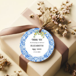 ブルータイルレモンブライダルシャワーありがとう フェイバータグ