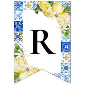 ブルータイルレモンブライダルシャワーバンティングフラグ バンティングフラッグ (第3の旗)