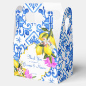 ブルータイルレモンブーゲンビリアカスタムウェディングギフト フェイバーボックス (オープン)