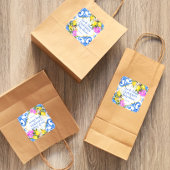 ブルータイルレモンブーゲンビリアAmalfi赤ちゃんシャワー スクエアシール