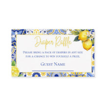 ブルータイルレモンベビーシャワーおむつラッフル