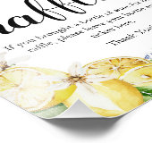 ブルータイルレモンワインラッフルブライダルシャワー看板 フォトプリント (角)