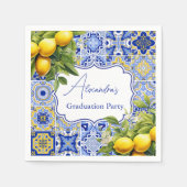 ブルータイルレモン卒業式 スタンダードカクテルナプキン (正面)