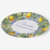 ブルータイルレモン卒業式 ペーパープレート (アングル)