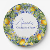 ブルータイルレモン卒業式 ペーパープレート (正面)