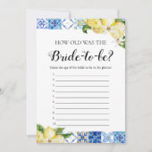 ブルータイルレモン新婦の試合は何歳だった 招待状 (正面)