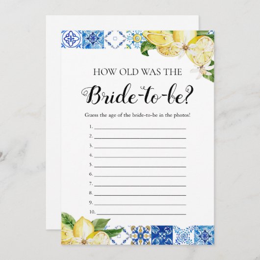 ブルータイルレモン新婦の試合は何歳だった 招待状 (正面/裏面)