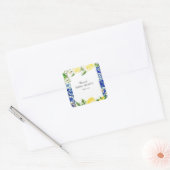 ブルータイルレモン イタリアン ブライダルシャワー スクエアシール (封筒)