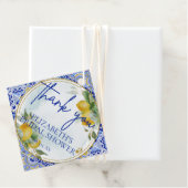 ブルータイルレモンScriptありがとうブライダルシャワー フェイバータグ (インサイチュ)
