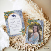 ブルータイル卒業招待状写真の背面 招待状