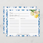 ブルータイル地中海のイタリアレシピカード (正面/裏面)