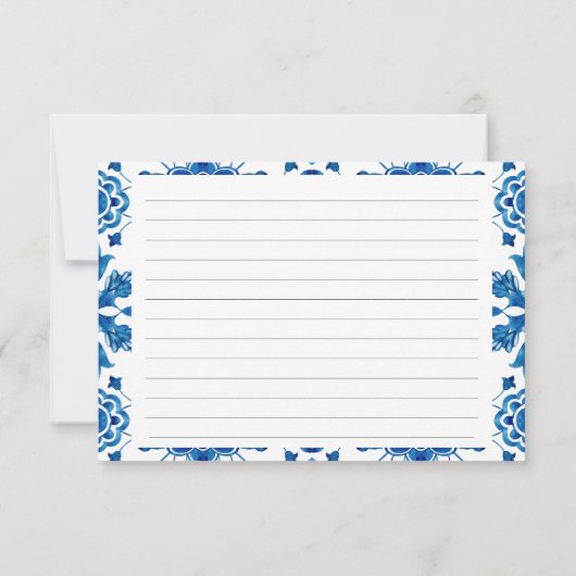 ブルータイル地中海のギリシャレシピカード サンキューカード (裏面)