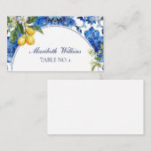 ブルータイル地中海のシトラスレモン プレイスカード (正面/裏面)