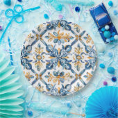 ブルータイル地中海のデコール紙プレート ペーパープレート (パーティー)