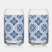 ブルータイル地中海のビール缶ガラス ガラス缶 (左)