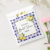 ブルータイル地中海のレモンブライダルシャワー フェイバーバッグ (封をした状態)