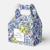 ブルータイル地中海のレモンブライダルシャワー フェイバーボックス (裏面サイド)