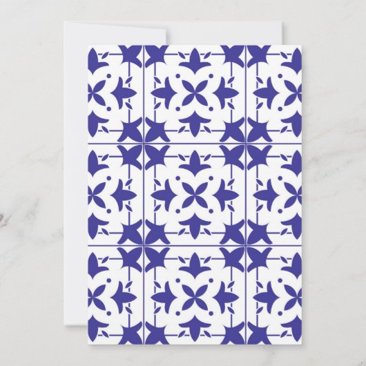 ブルータイル地中海のレモンブライダルシャワー 招待状 (裏面)