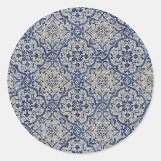 ブルータイル封筒用シールシール ラウンドシール (正面)