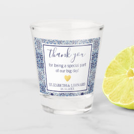 ブルータイル結婚式の引き出物ありがとう ショットグラス