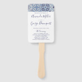 ブルータイル結婚式プログラムファン ハンドファン (正面)