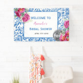 ブルータイル踊りクイーンディスコブライダルシャワー 横断幕 (インサイチュ)