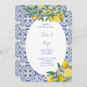 ブルータイル イタリアン レモン ウェディング 招待状 (正面/裏面)