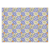 ブルータイル，シチリア，マジョリカ，モザイクアート，レモン テーブルクロス (正面(横))