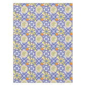 ブルータイル，シチリア，マジョリカ，モザイクアート，レモン テーブルクロス (正面)