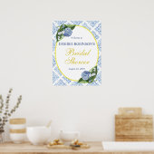 ブルータイル ハイドランジア ブライダルシャワーのウェルカムサイン ポスター (キッチン)