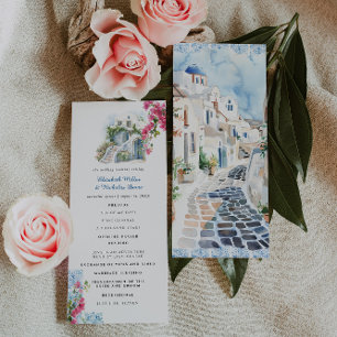 ブルータイル フラワー ギリシャ ウェディングプログラム プログラム