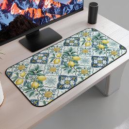 ブルータイル フランス カントリー レモン柄 デスクマット