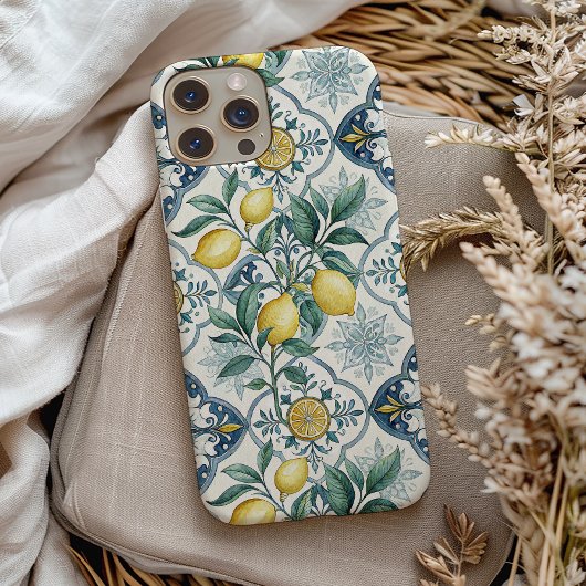 ブルータイル フランス カントリー レモン柄 Case-Mate iPhoneケース