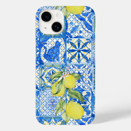ブルータイル フランス カントリー レモン パターン ホームデコ Case-Mate iPhone 14ケース