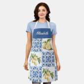 ブルータイル フレンチカントリー レモン オーダーネーム エプロン (着用した状態)