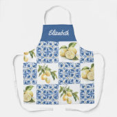 ブルータイル フレンチカントリー レモン オーダーネーム エプロン (正面)