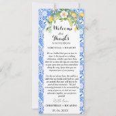 ブルータイル&レモンウェルカム&サンキューテーブルカード 招待状 (正面)