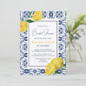 ブルータイル&レモンシトラスサマーブライダルシャワー 招待状 (スタンド正面)