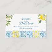 ブルータイル&レモンブライダルシャワー共有Aレシピ エンクロージャーカード (正面)