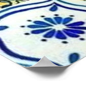 ブルータイル レモン イタリアン ブライダルシャワーのおもてなし ポスター (角)